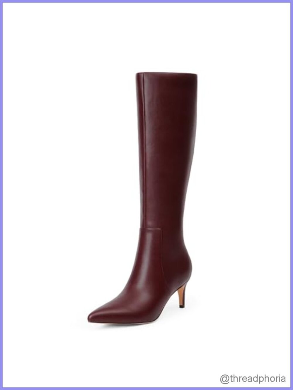 Kitten Heel Knee High Boots Women's Faux Leather Fall Winter